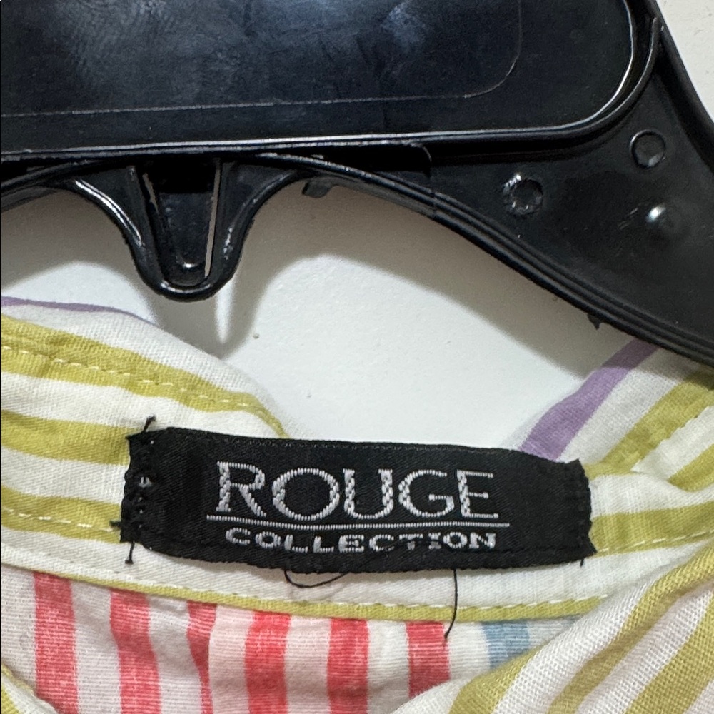 Rouge Collection Colorful Striped Button Down Shirt